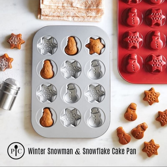 Pampered Chef Winter Snowman & Snowflake Cake Pan - Picture 5 of 6